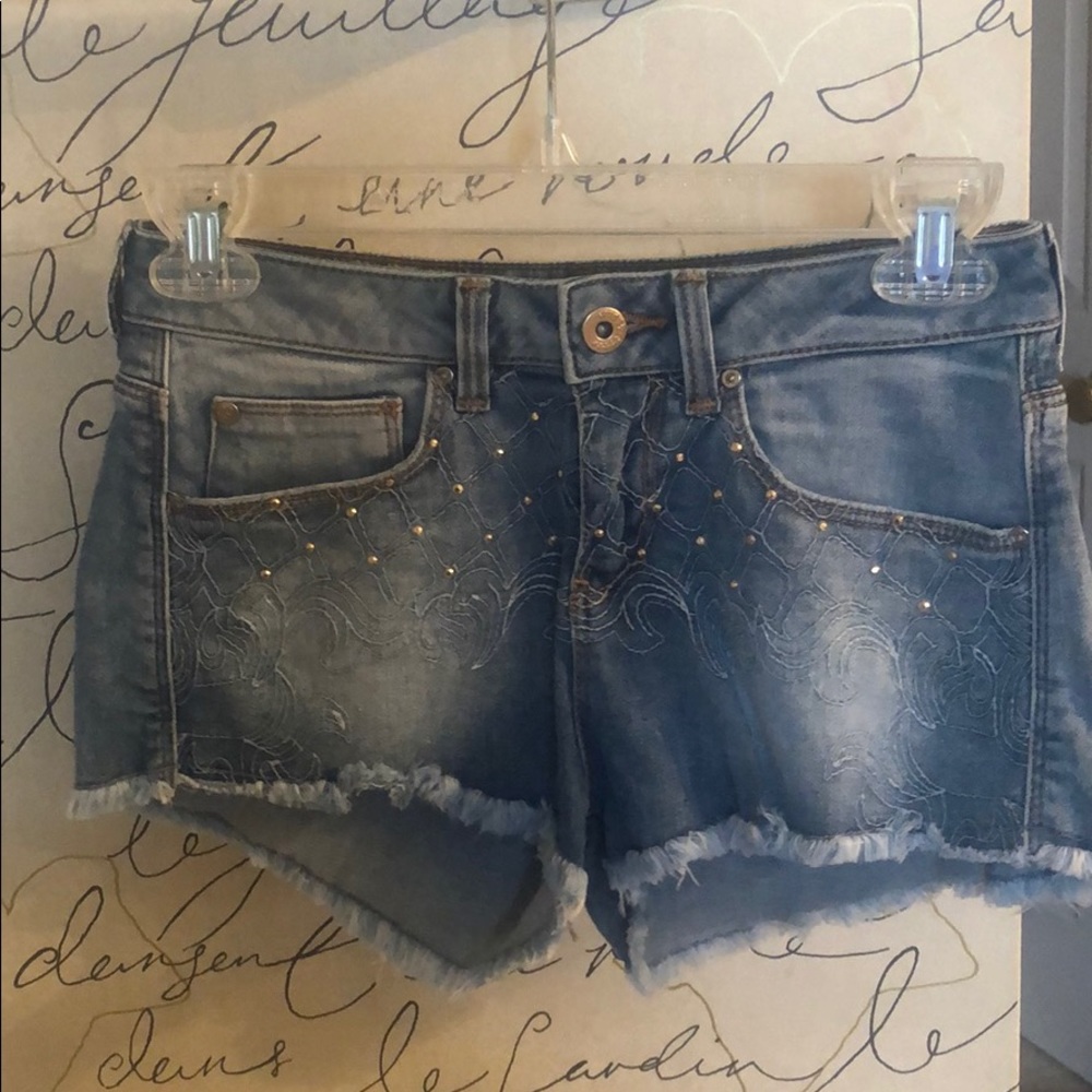 Blue H&M Detailed Shorts